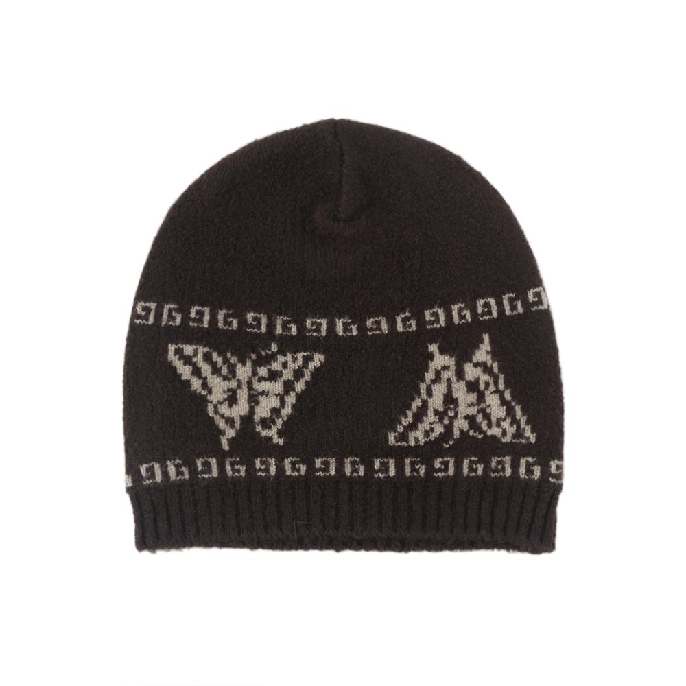 Butterfly Beanie - Brown